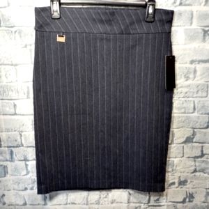 Alex & Olivia Pinstripe Pencil Skirt M NWT
